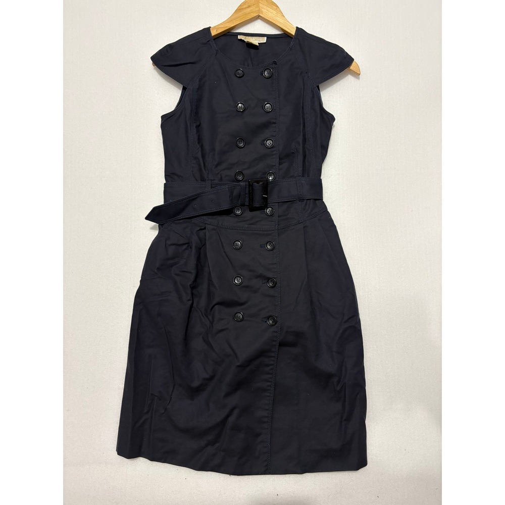 Michael Kors Navy Blue Double‎ Breasted Belted Trench Dress 6P Petite